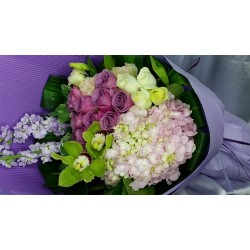 Majestic Purple Hydrangea Cymbidium Bouquet